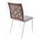 Armen Living Crystal Dining Chair in Brushed Stainless Steel finish with Gray Fabric and Walnut Back, PK2 LCCRCHGRF - alternate 3